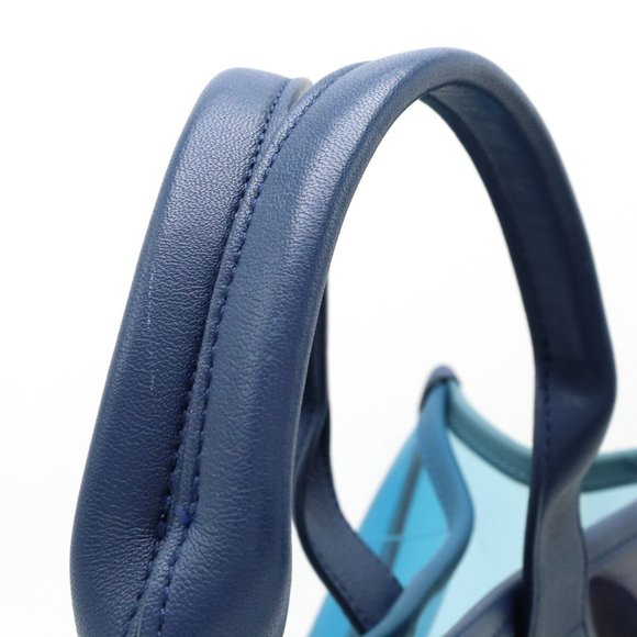 CHANEL Large Bag Coco Splash Tote Chain Shoulder Vinyl Clear Blue A57411 - Picture 4 of 7